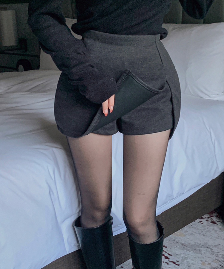 サイドスリットミニスカートパンツ GREY