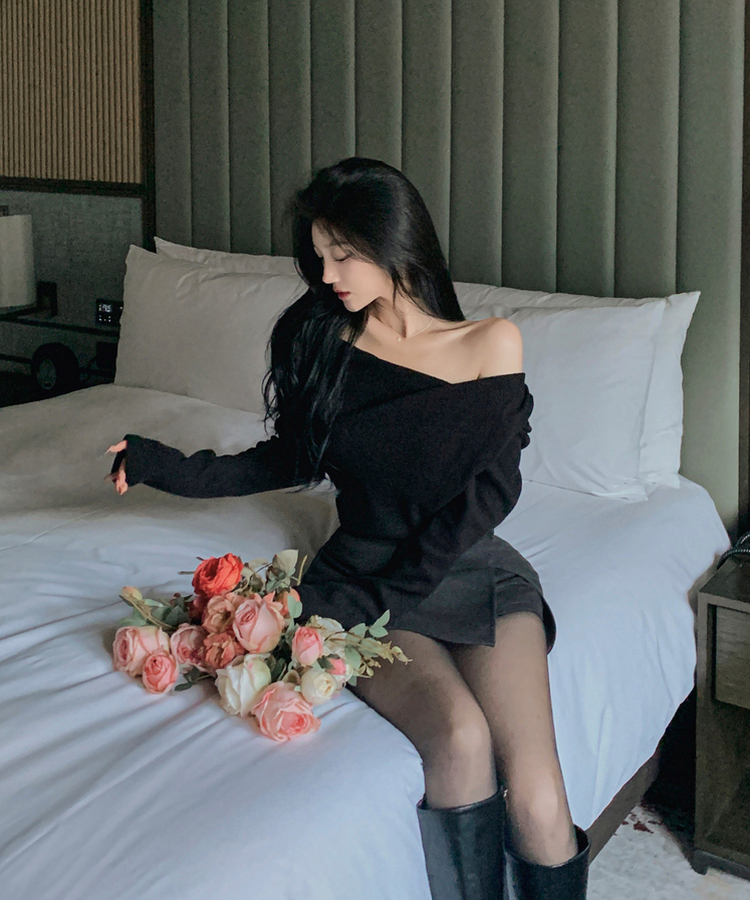 サイドスリットミニスカートパンツ GREY