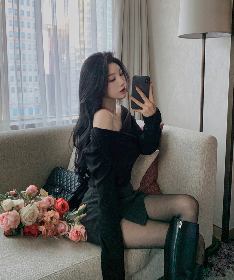 サイドスリットミニスカートパンツ GREY