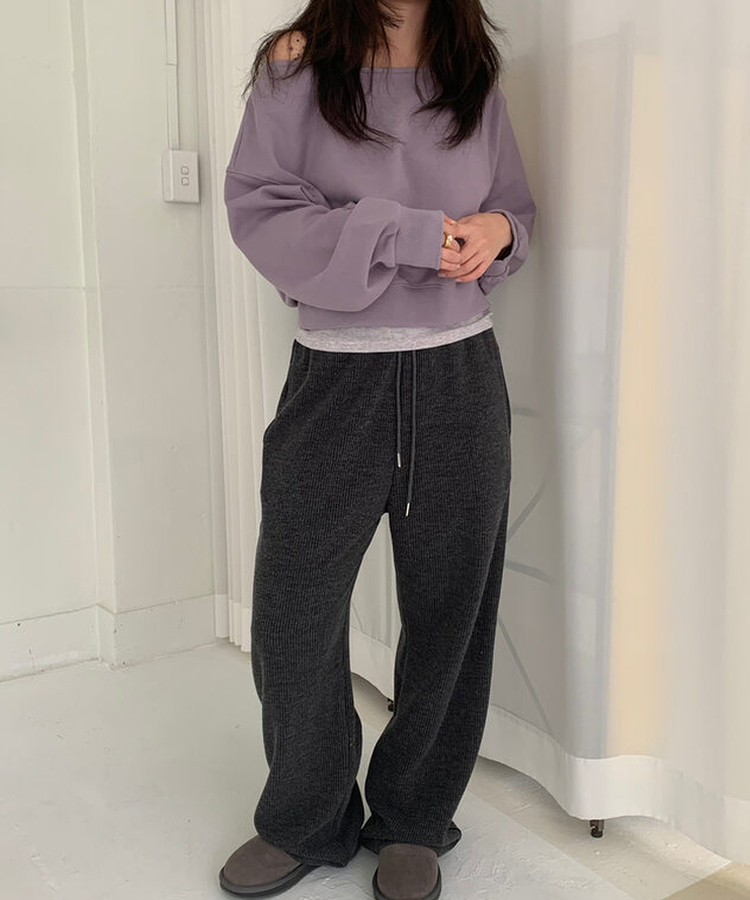 デイリーベーシックバンディングパンツ CHARCOAL