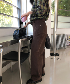 ルーズフィットコーデュロイパンツ BROWN