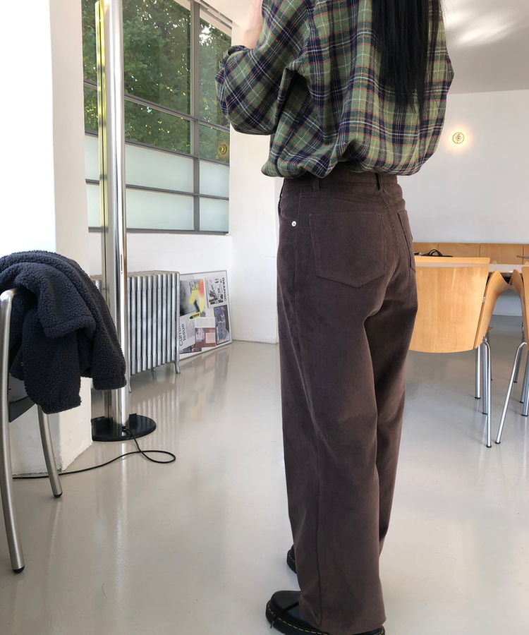 ルーズフィットコーデュロイパンツ BROWN