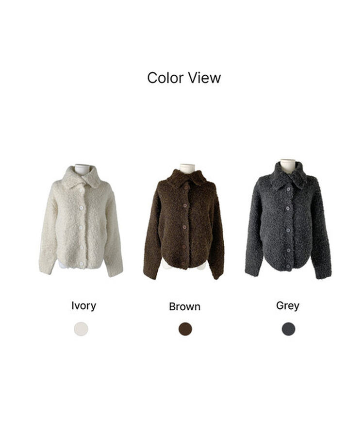 ハイネックボタンニットカーディガン