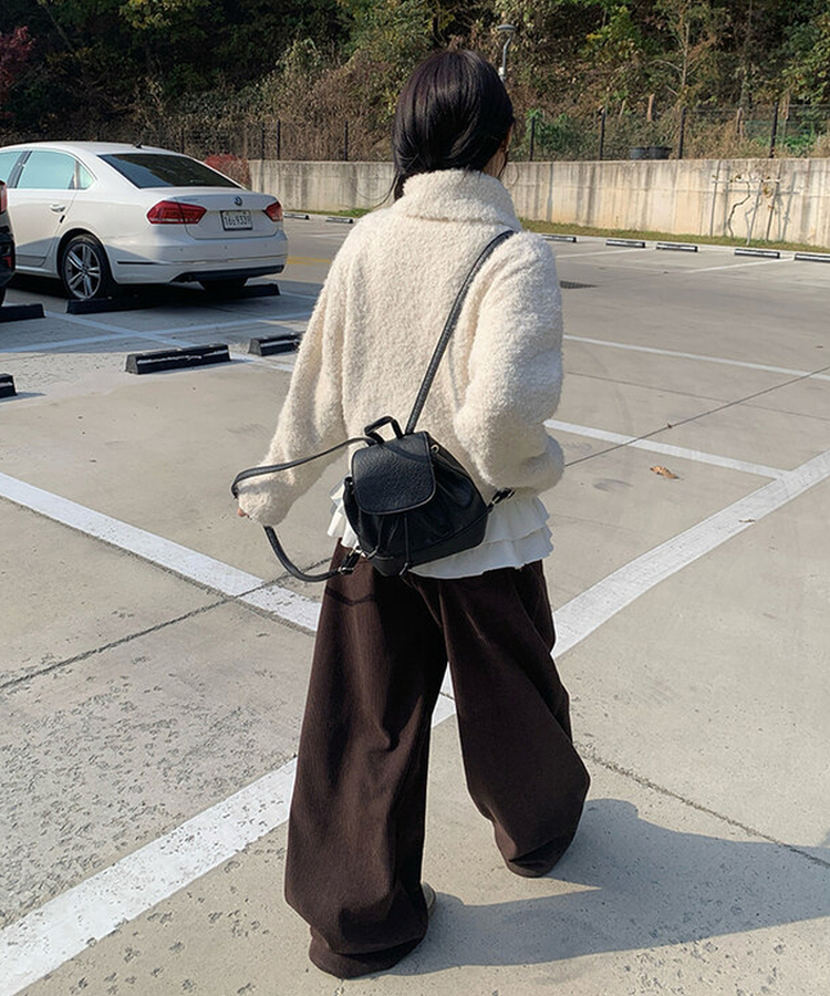 ハイネックボタンニットカーディガン IVORY