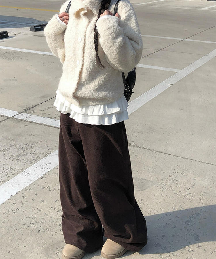 ハイネックボタンニットカーディガン IVORY