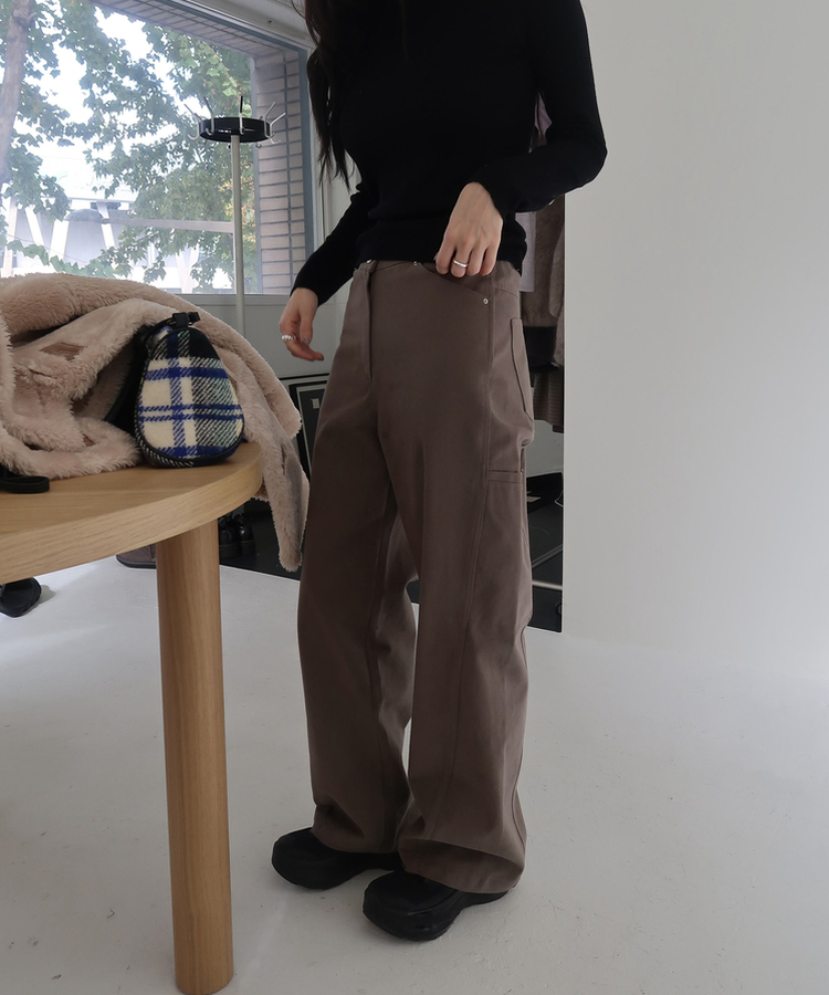 シームラインコットンパンツ KHAKI