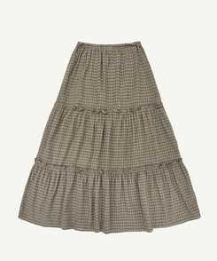 チェックフリルロングスカート