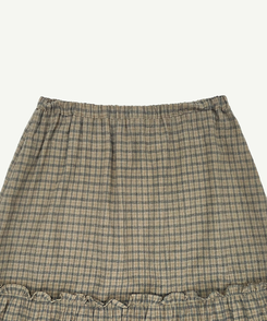 チェックフリルロングスカート