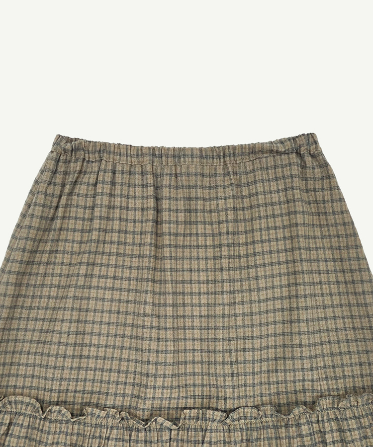 チェックフリルロングスカート