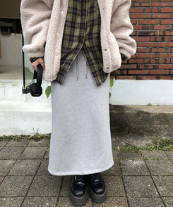 【起毛】トレーニングロングスカート GREY
