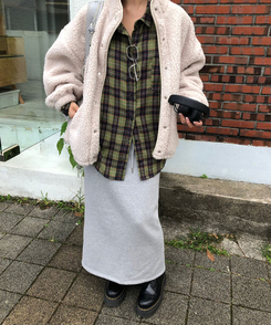 【起毛】トレーニングロングスカート GREY