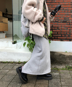 【起毛】トレーニングロングスカート GREY