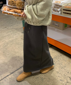 【起毛】トレーニングロングスカート CHARCOAL