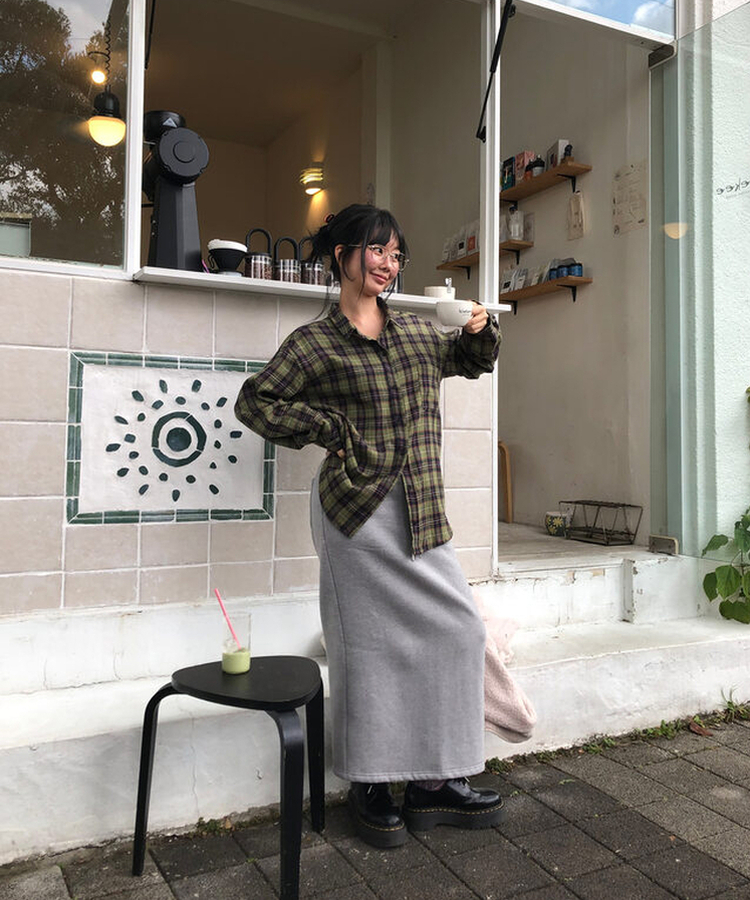 【起毛】トレーニングロングスカート GREY