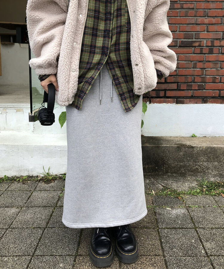 【起毛】トレーニングロングスカート GREY