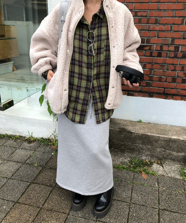 【起毛】トレーニングロングスカート GREY