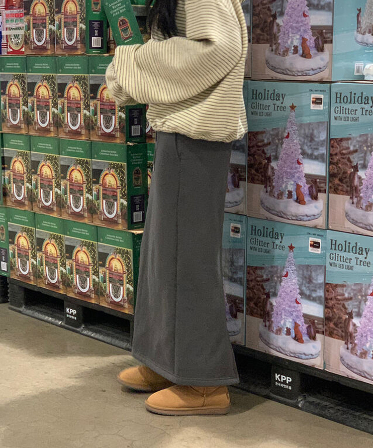 【起毛】トレーニングロングスカート CHARCOAL