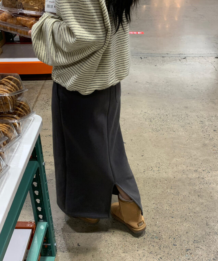 【起毛】トレーニングロングスカート CHARCOAL