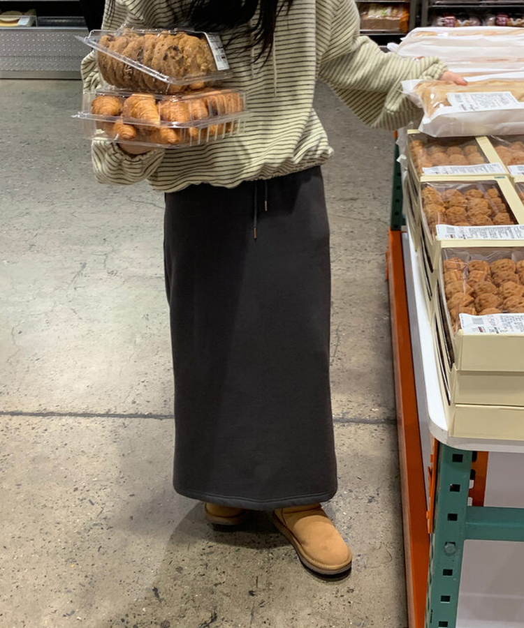 【起毛】トレーニングロングスカート CHARCOAL