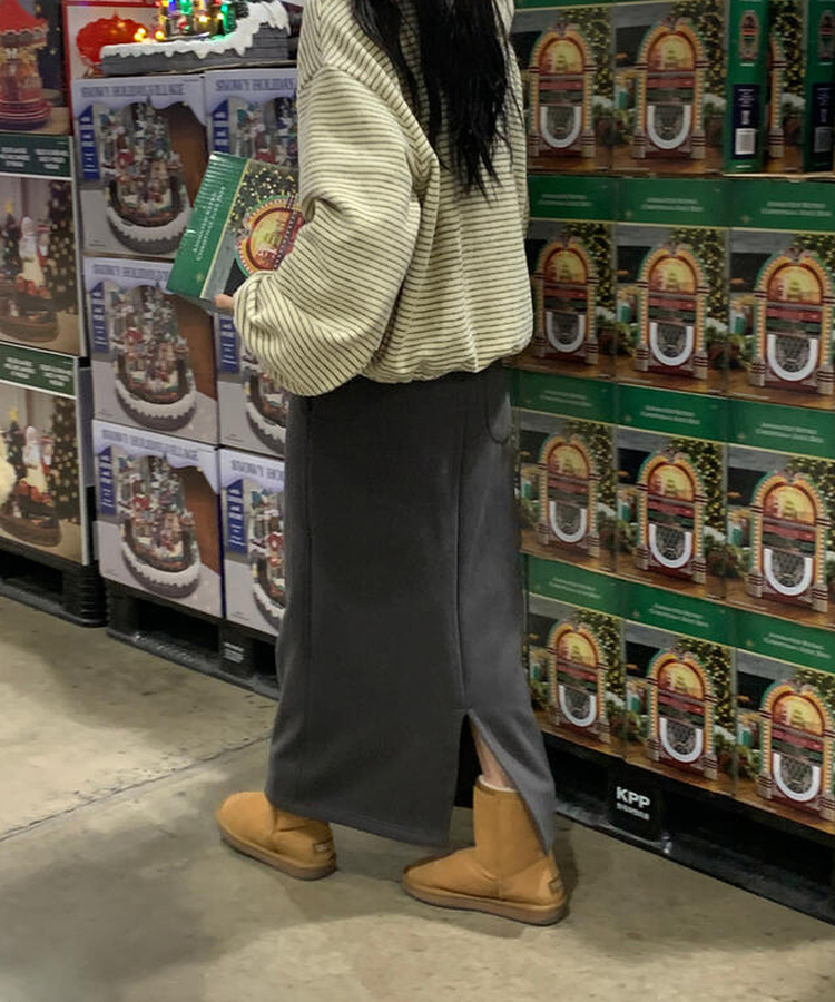 【起毛】トレーニングロングスカート CHARCOAL