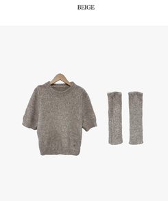 【ウォーマー付き】キュート半袖ニット