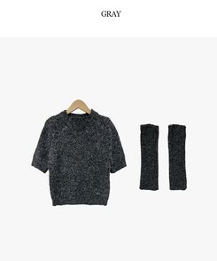 【ウォーマー付き】キュート半袖ニット