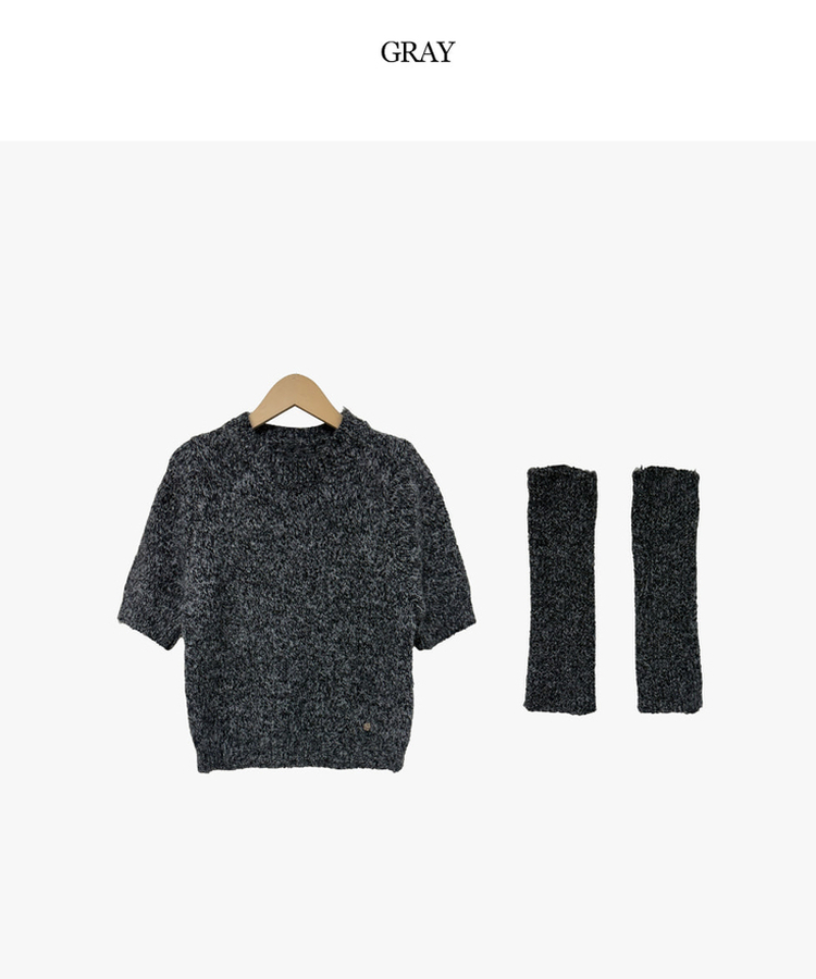 【ウォーマー付き】キュート半袖ニット