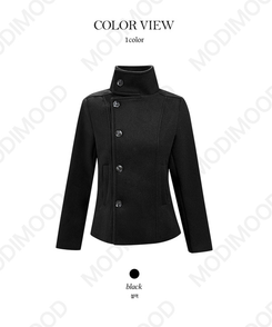 ハーフダブルハイネックウールコート