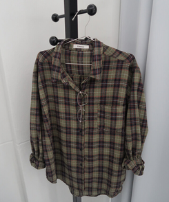 グリーンチェックオーバーシャツ