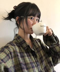 グリーンチェックオーバーシャツ GREEN