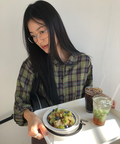 グリーンチェックオーバーシャツ GREEN