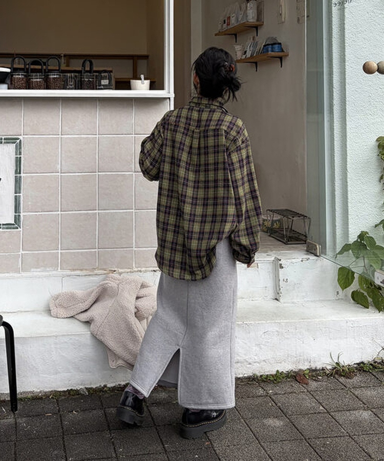 グリーンチェックオーバーシャツ GREEN