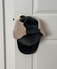 コーデュロイイヤーマフ帽子