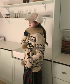 コーデュロイイヤーマフ帽子 LIGHT BEIGE