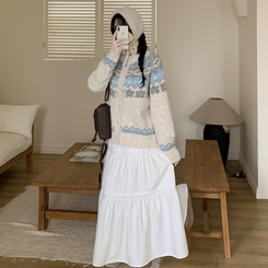 ティアードフリルロングスカート IVORY