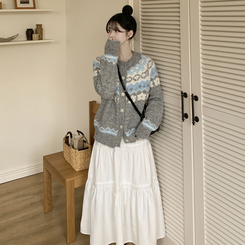 ティアードフリルロングスカート IVORY