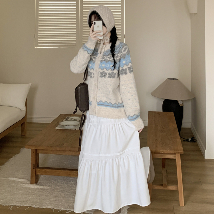 ティアードフリルロングスカート IVORY