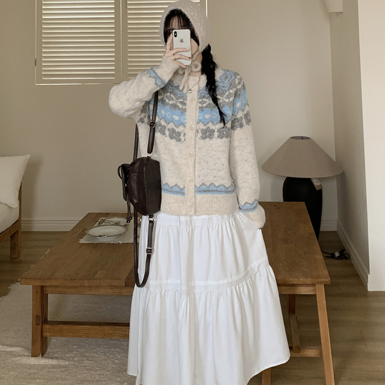 ティアードフリルロングスカート IVORY