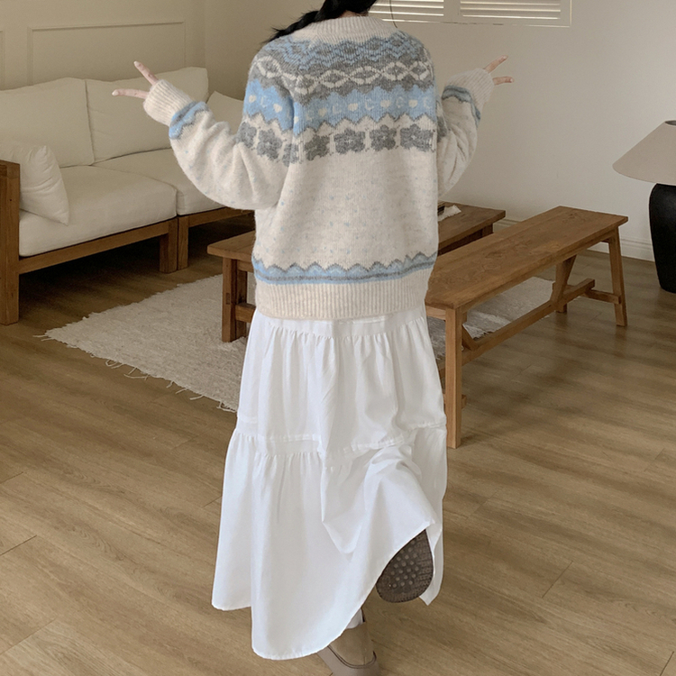 ティアードフリルロングスカート IVORY