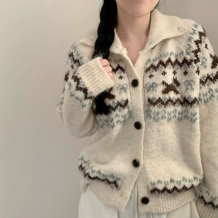 코코 하이넥 카라넥 긴팔 니트 아이보리