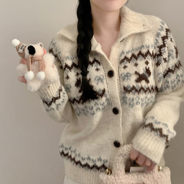 코코 하이넥 카라넥 긴팔 니트 아이보리