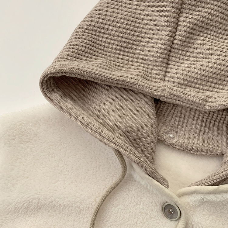 フードストリングウールフリースジャンパー