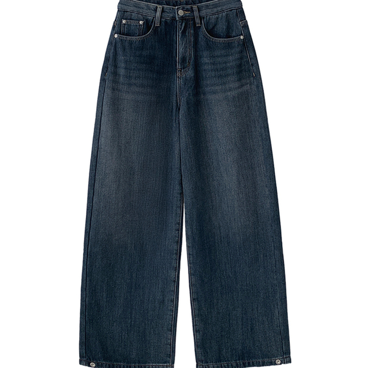 【起毛】スナップバンディングワイドパンツ