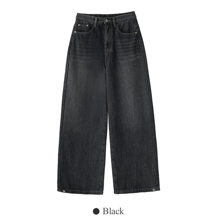 【起毛】スナップバンディングワイドパンツ