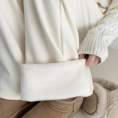 【丈別】【起毛】スリムセミブーツカットトレーニングパンツ CREAM