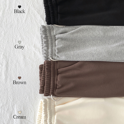 【丈別】【起毛】スリムセミブーツカットトレーニングパンツ