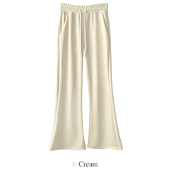 【丈別】【起毛】スリムセミブーツカットトレーニングパンツ