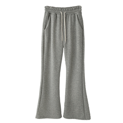 【丈別】【起毛】スリムセミブーツカットトレーニングパンツ