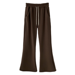 【丈別】【起毛】スリムセミブーツカットトレーニングパンツ