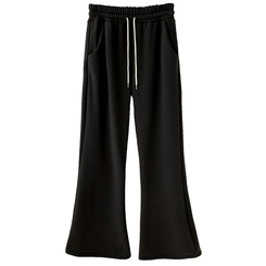 【丈別】【起毛】スリムセミブーツカットトレーニングパンツ